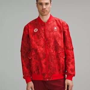lululemon Men's Team Canada Red Jacquard Bomber Jacket
